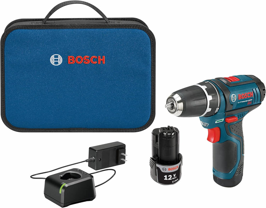 12V 3/8 Inch Two Speed Cordless Drill Kit with Two Lithium Ion Batteries, Charger, Bits & Soft Carrying Bag W3844
