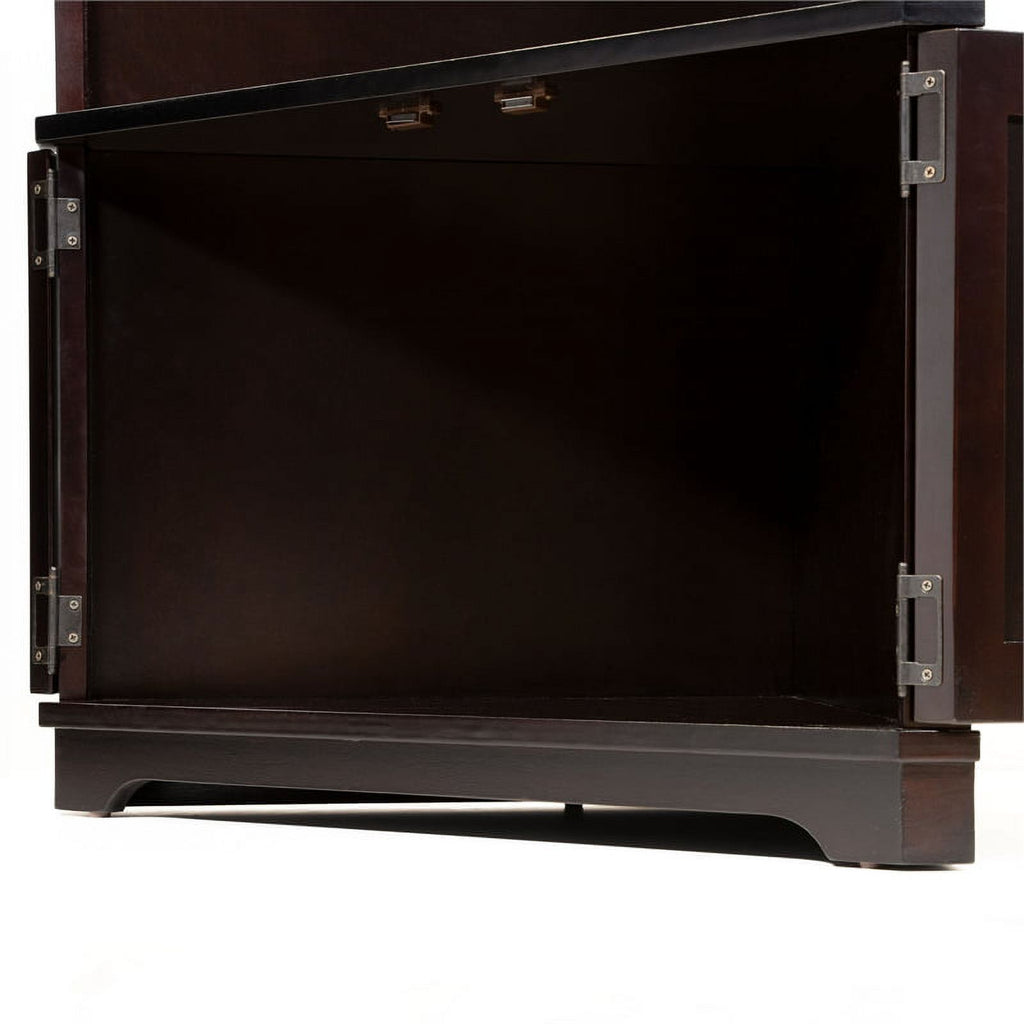 Espresso Wood Corner Bookshelf T734185