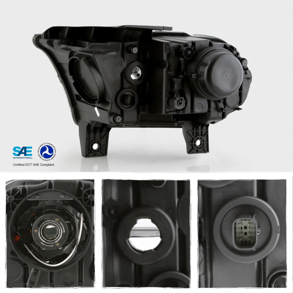 Chrome Bezel Projector Headlight with LED DRL P145