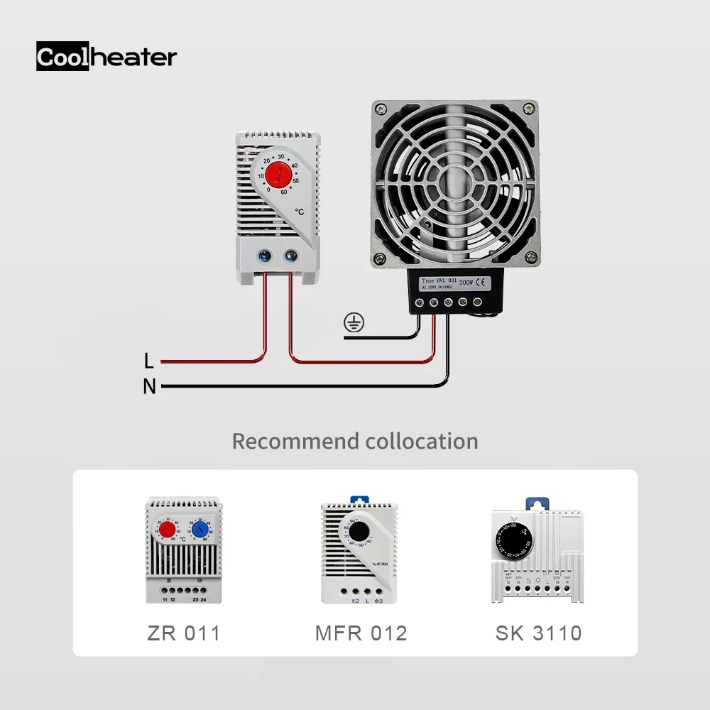 Compact Industrial PTC Electric Fan Heater 150W D80766