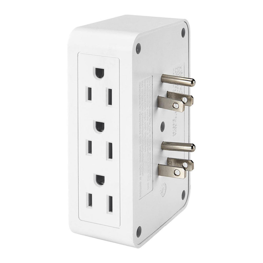 6 Outlet 3-Prong Side Entry Tap White X20634
