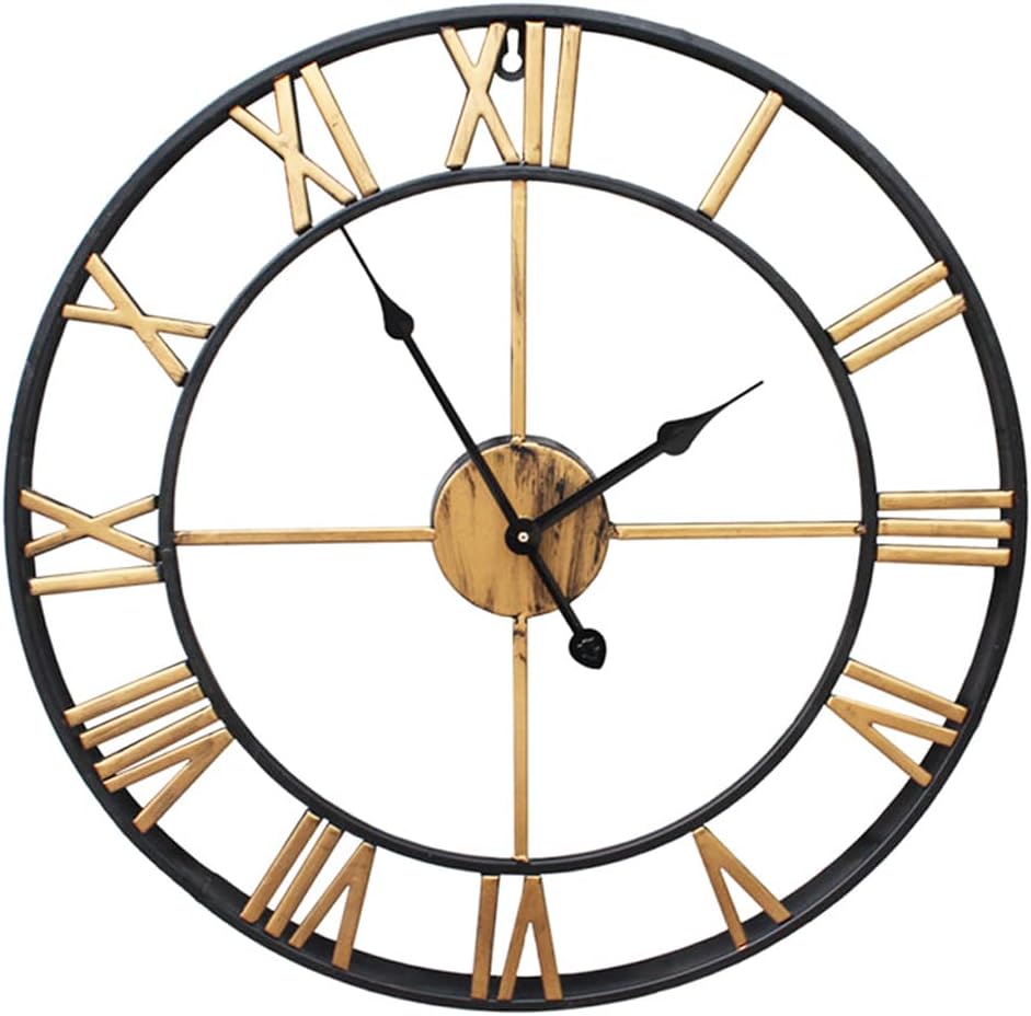 Black 16 in Roman Numerals Metal Skeleton Wall Clock W46308