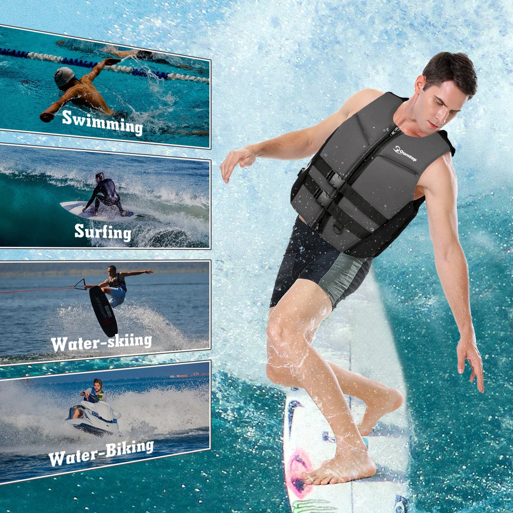 Black Adult Life Jacket Swim Vest X627