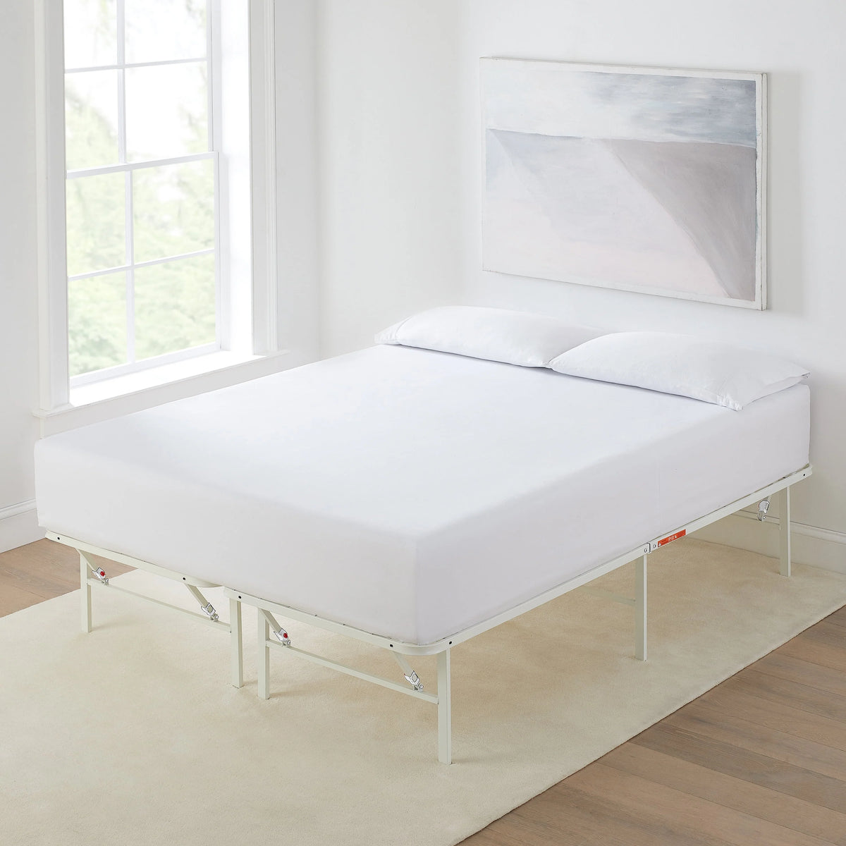 Foldable Steel Twin Platform Bed Frame, Black G982