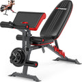 800lbs Load Adjustable Weight Bench with Leg Extension and Preacher Pad Q592175