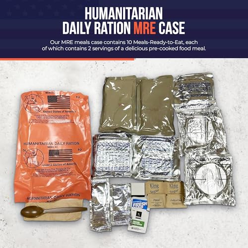 MRE 1 case of 10 pack/ 20 Humanitarian Meals Ready to Eat C439724