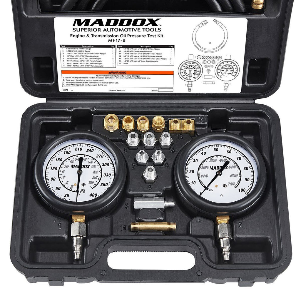 Engine and Transmission Oil Pressure Test Kit K174