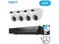 8CH 4MP PoE Home Security Camera System, 4X 1440p HD Outdoor Dome IP Cameras, 2TB HDD NVR H413