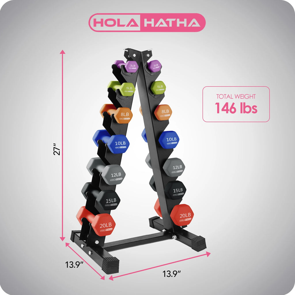 Neoprene Dumbbell Weight Set with Rack B557