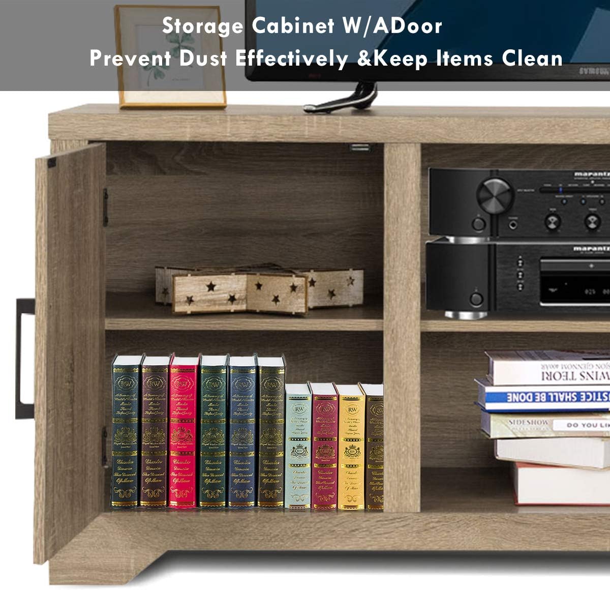 Farmhouse Barn Wood TV Stand with Doors and Shelves N267