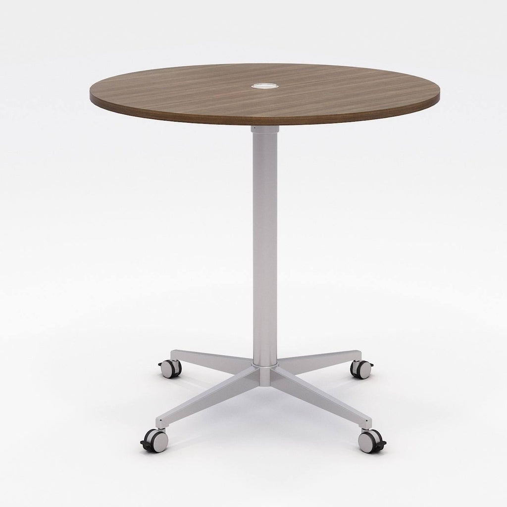 42x22 Round Teak Top Bistro Table with Casters G140