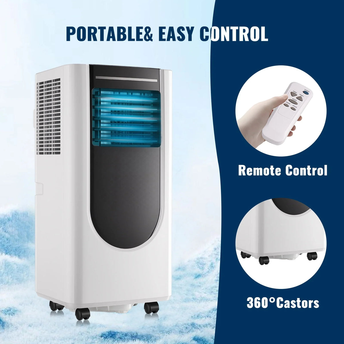 5000BTU Portable Air Conditioner with Dehumidifier & Fan W435