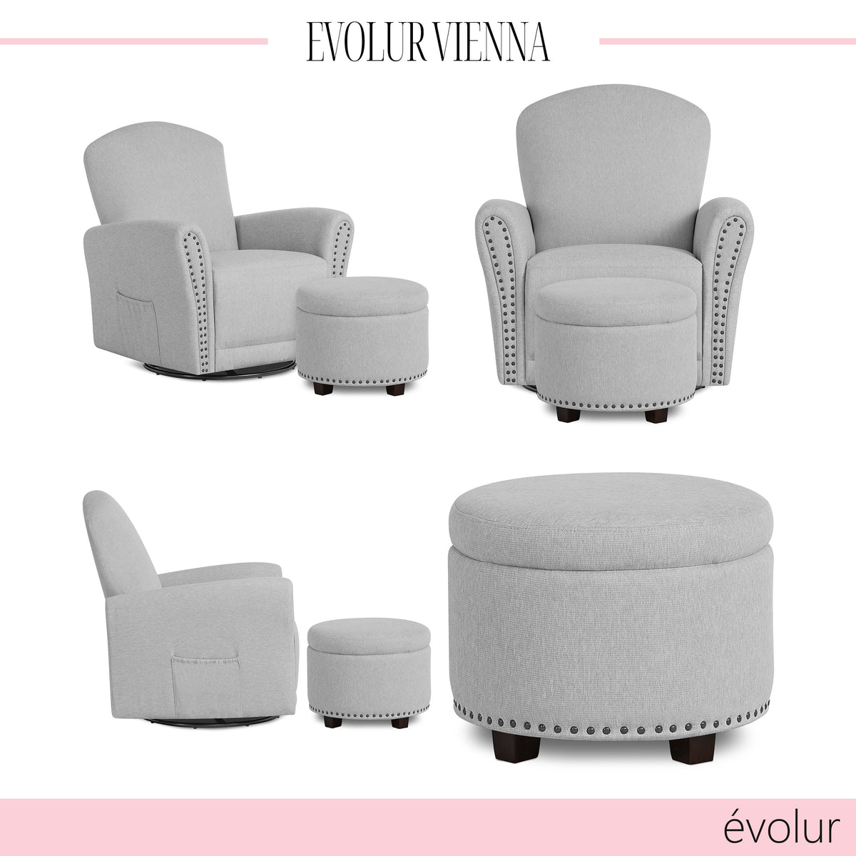 Swivel Glider with Ottoman T183