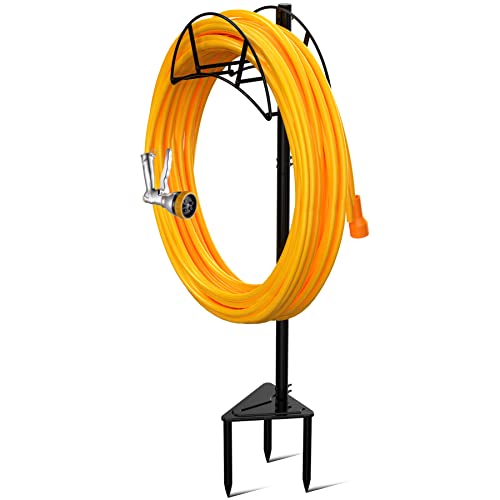 Black Metal Garden Hose Holder Stake E2669