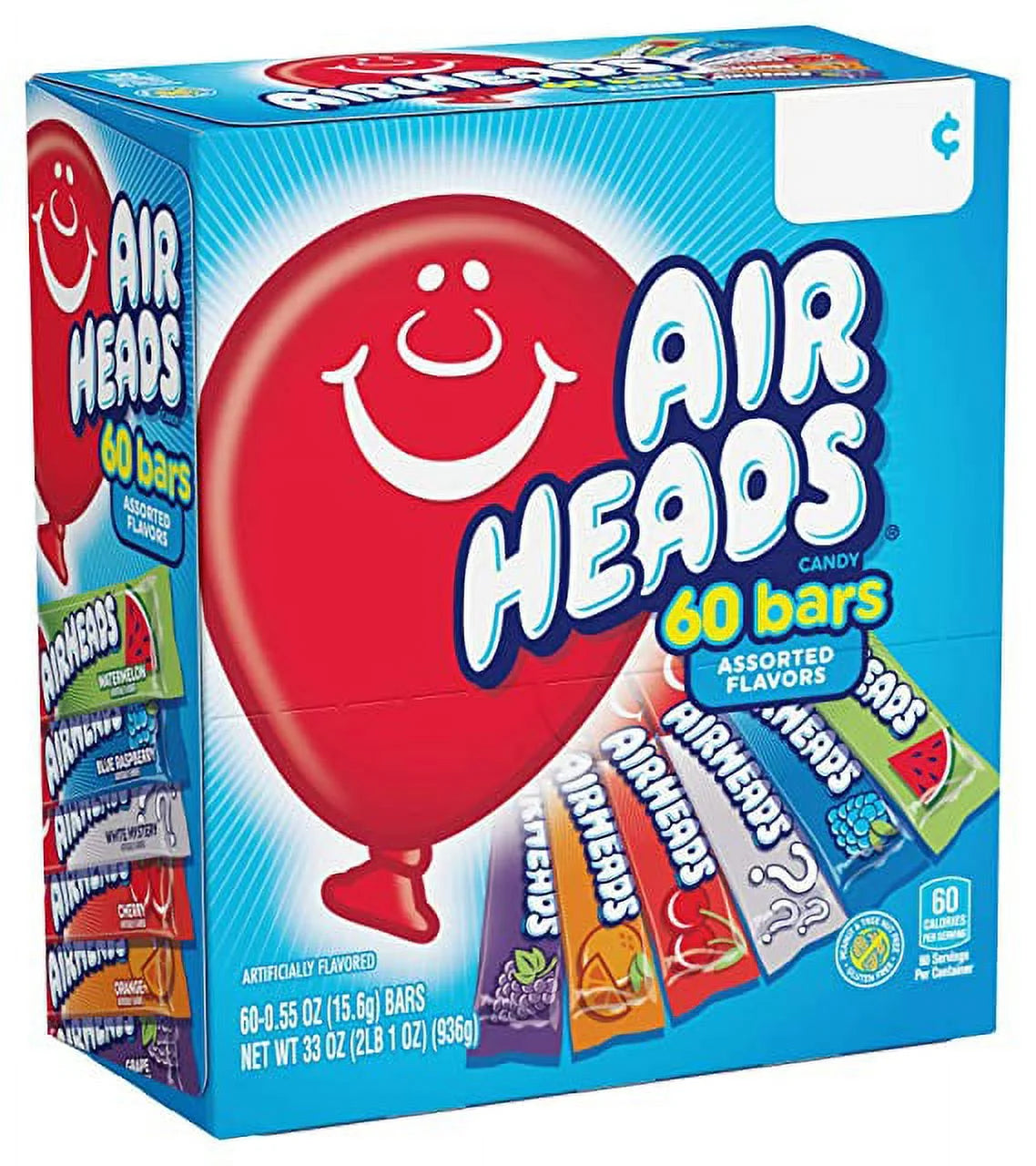 Chewy Full Size Fruit Taffy Candy Bars 60 Count E993274