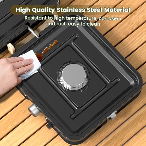 2-Burner Portable Propane Camp Stove with Griddle and Carrying Bag Y589