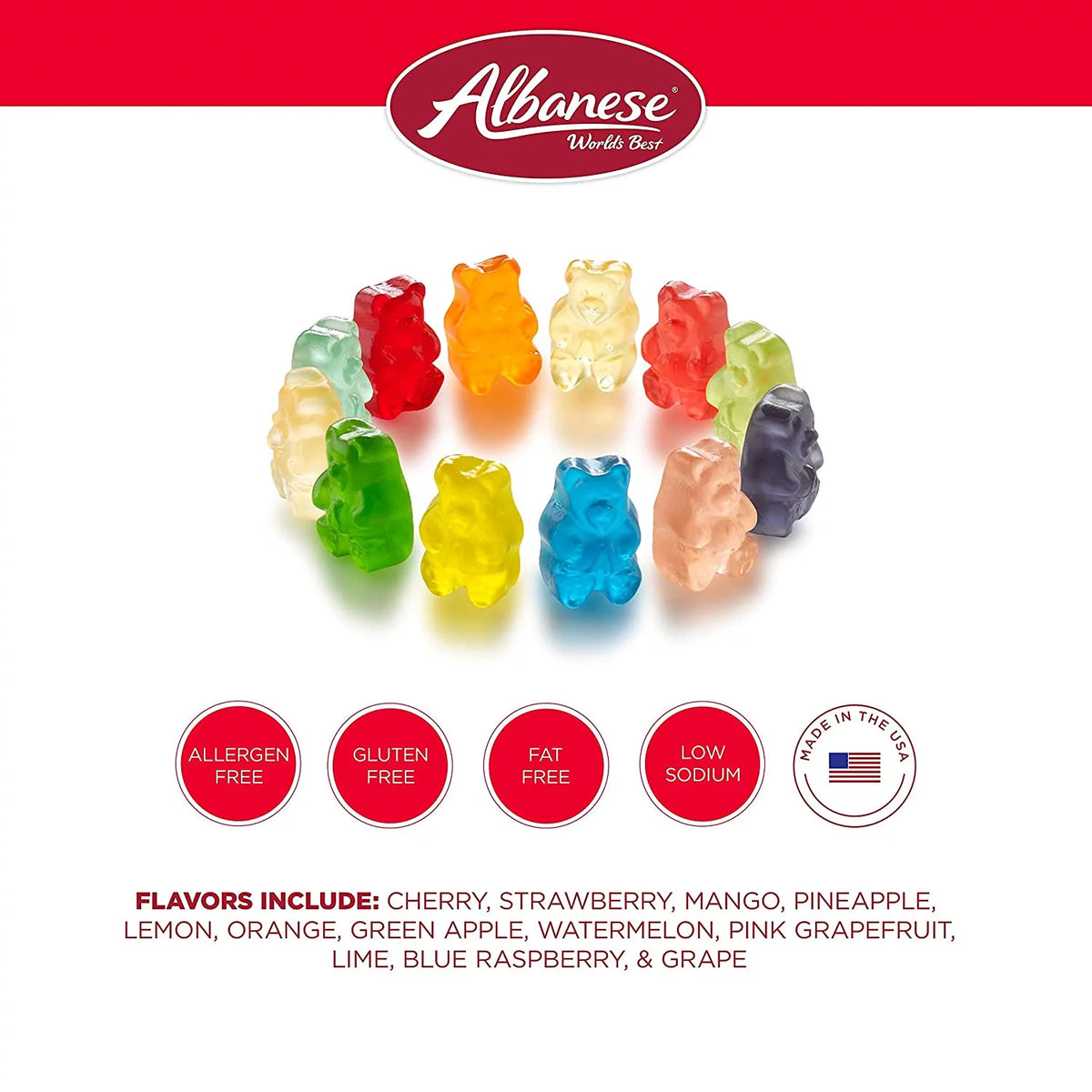 12 Flavor Gummi Bears, 5 Pound Bag I712