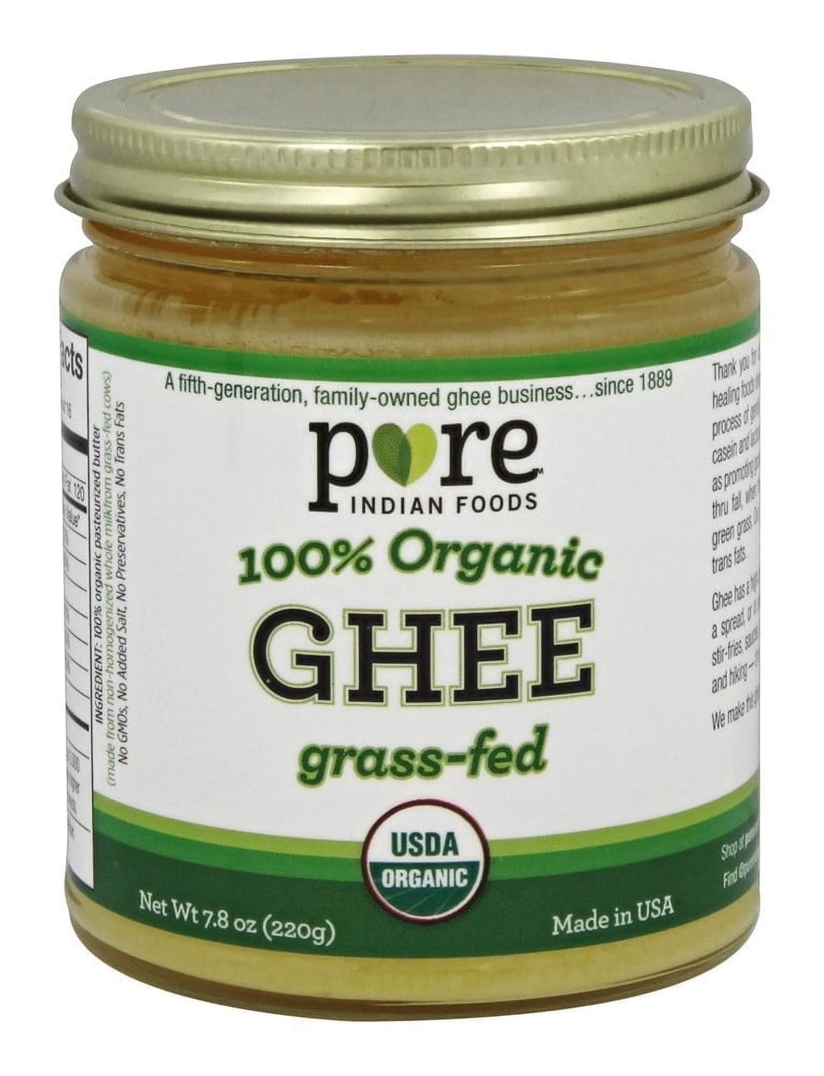 Organic Grass-Fed Ghee 7.8 oz Pack of 4 U143