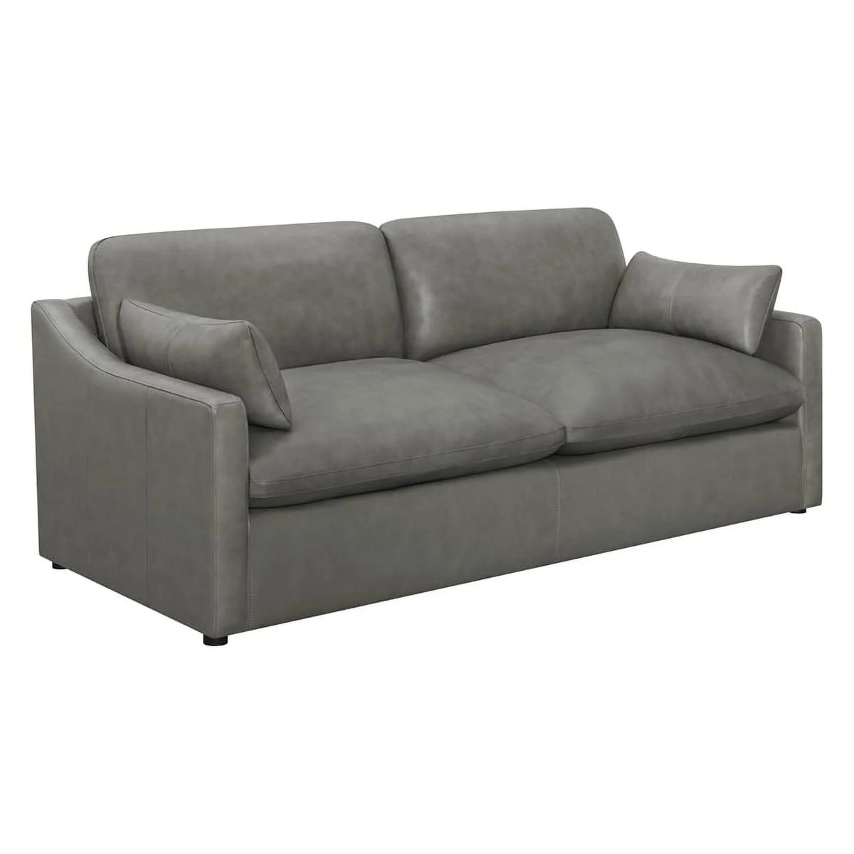 Gray Leather Upholstered Sofa Set S930