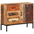 Reclaimed Wood Sideboard with Door Cabinet and 3 Storage Drawers R576