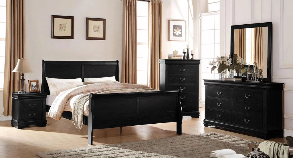 Black Queen 5pcs Bedroom Set I7880