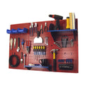 Red Metal Pegboard Tool Storage Kit with Blue Accessories C418