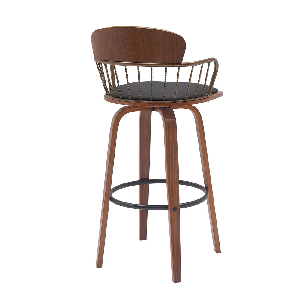 Black Faux Leather Barstool Chair L196