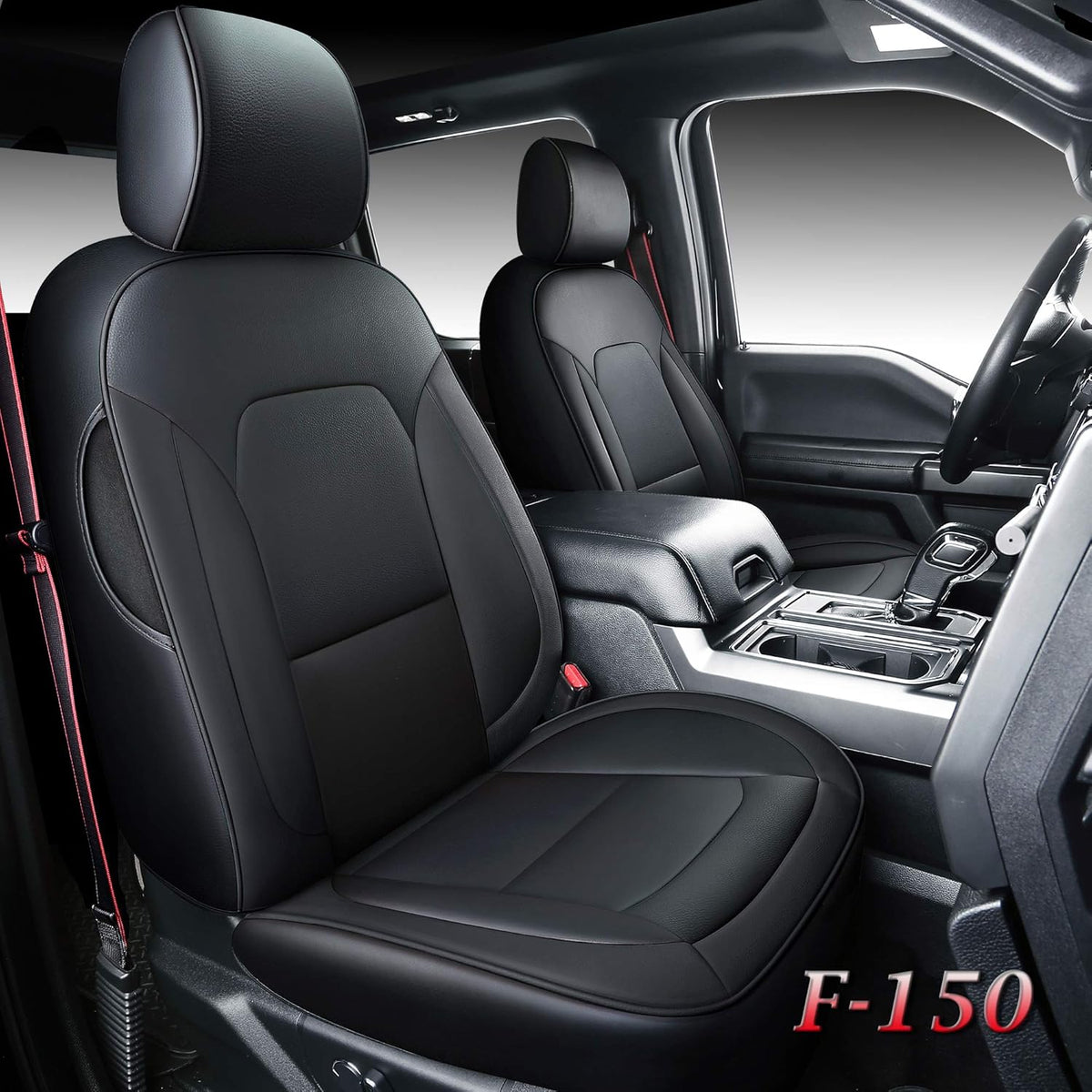 Black Waterproof Leather 5 Piece Truck Seat Covers G960086