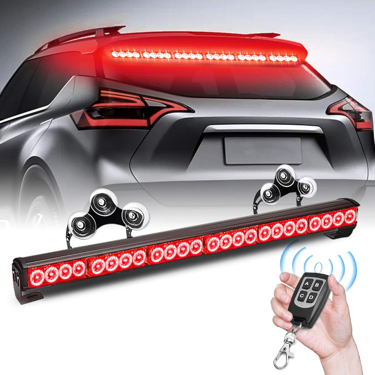 27 Inch 6 Panel Amber and White LED Strobe Light Bar Pack of 2 E6472