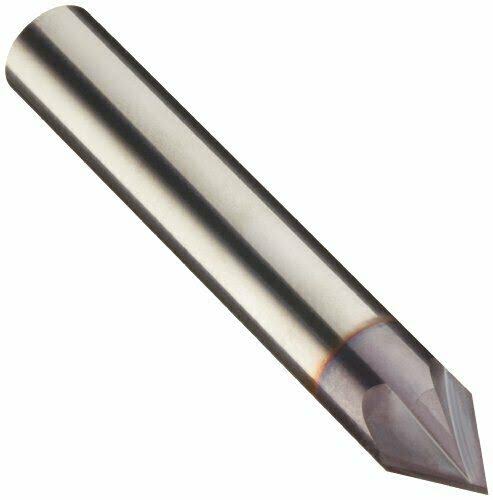 Carbide Chamfering Mill, TiAlN Coated, 4 Flutes, 60 Degree, 7/16x22 Cut, 1/2x22 V828187