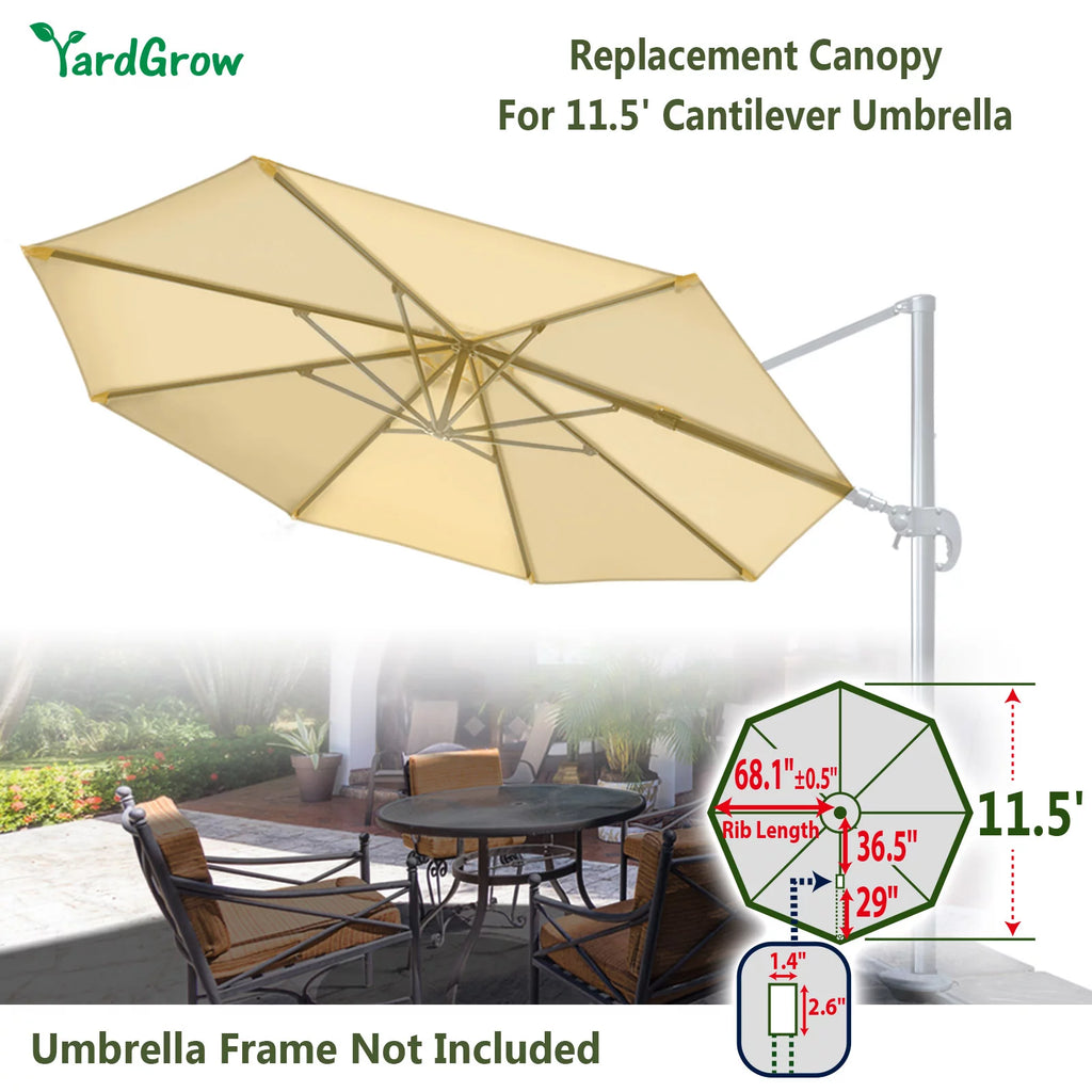 Replacement Canopy for 11.5'x11.5' Cantilever Patio Umbrella D9971