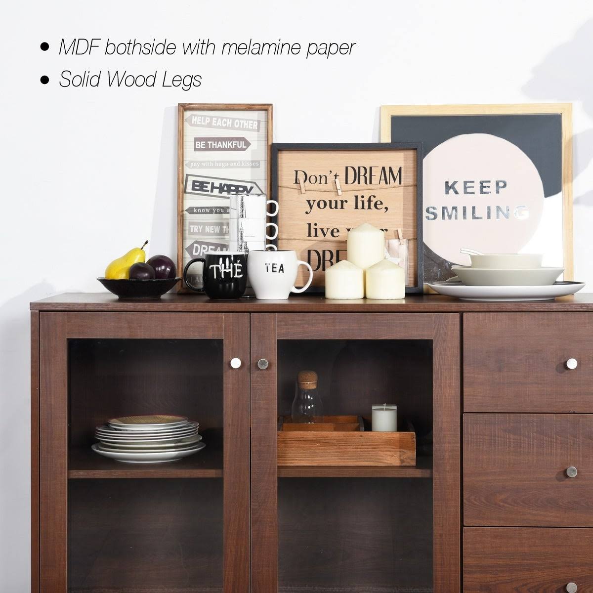 Brown Solid Accent Cabinet with Storage Q75172