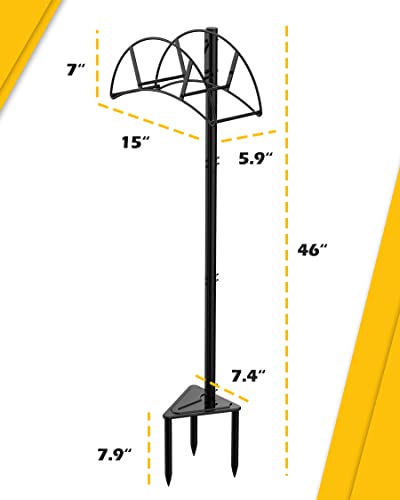 Black Metal Garden Hose Holder Stake E2669