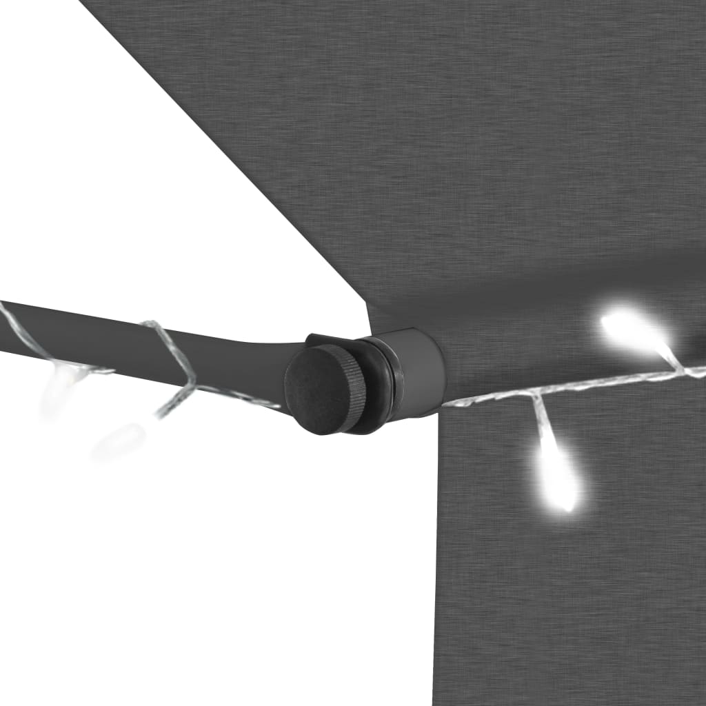 78.7" Anthracite Manual Retractable Awning with LED V4114