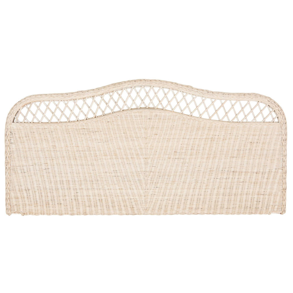 White Washed Rattan Headboard King I463
