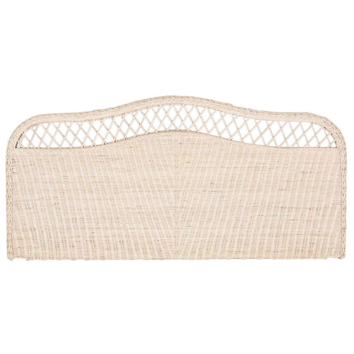 White Washed Rattan Headboard King I463