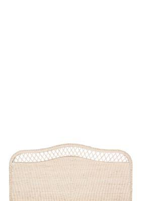 White Washed Rattan Headboard King I463