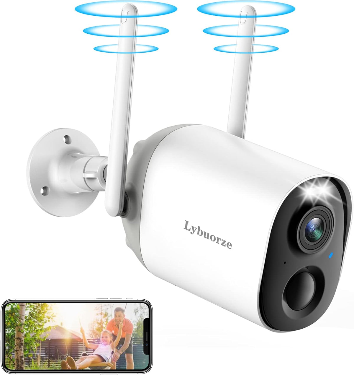 Rechargeable Battery Powered Outdoor Security Camera with Color Night Vision B812409