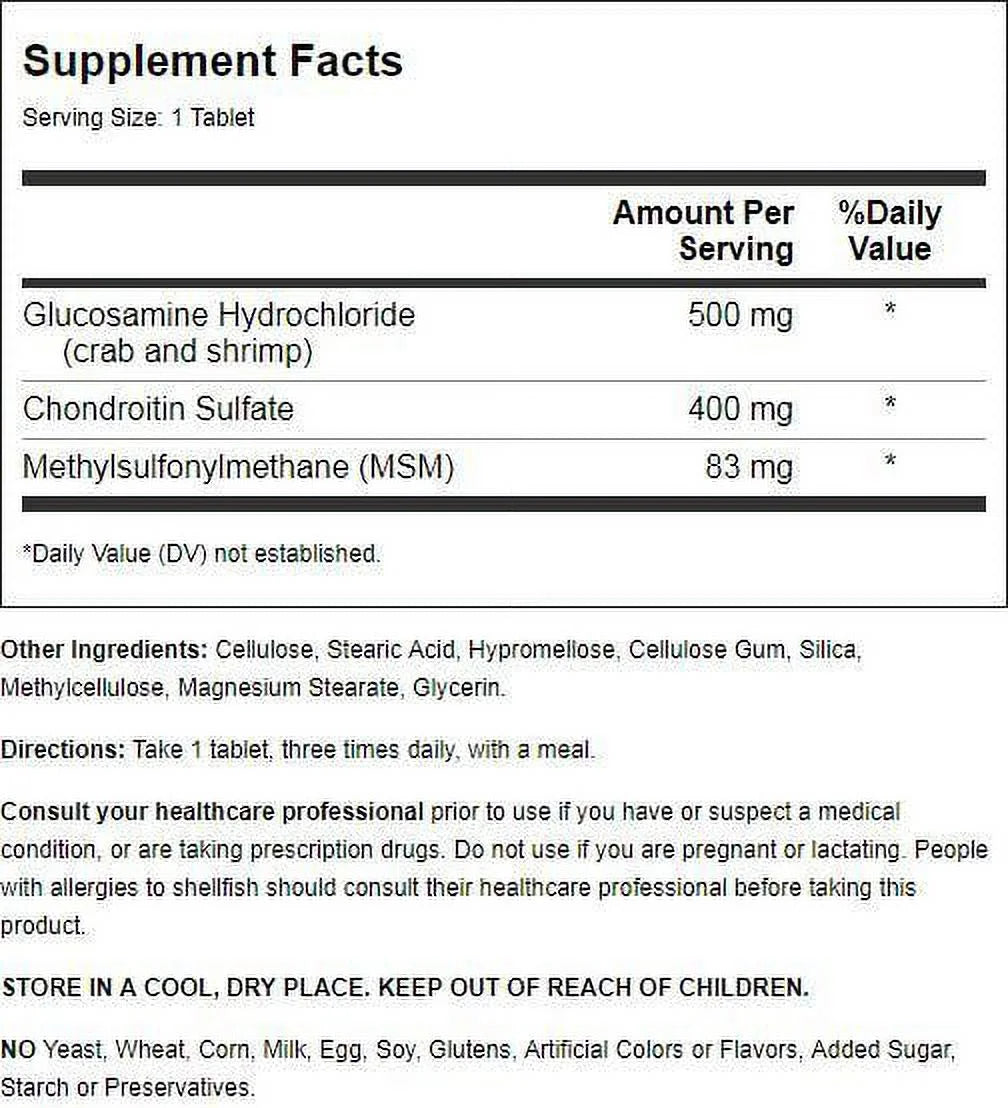 Glucosamine Chondroitin & MSM Tablets, 90 Ct L738
