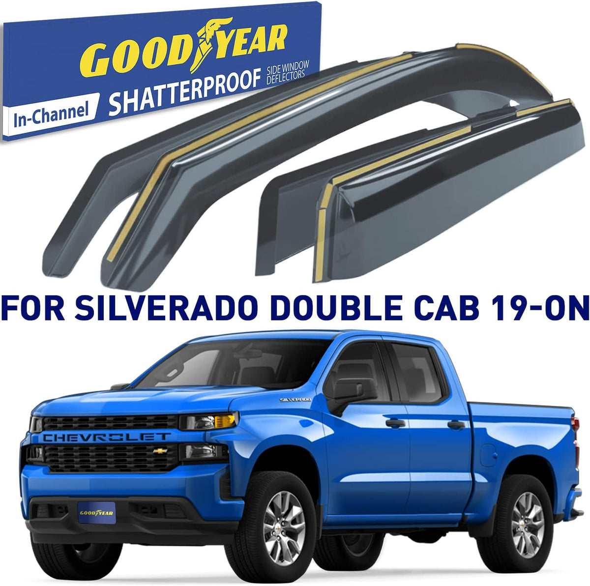 4pcs Shatterproof in-Channel Window Deflectors for Trucks W332985