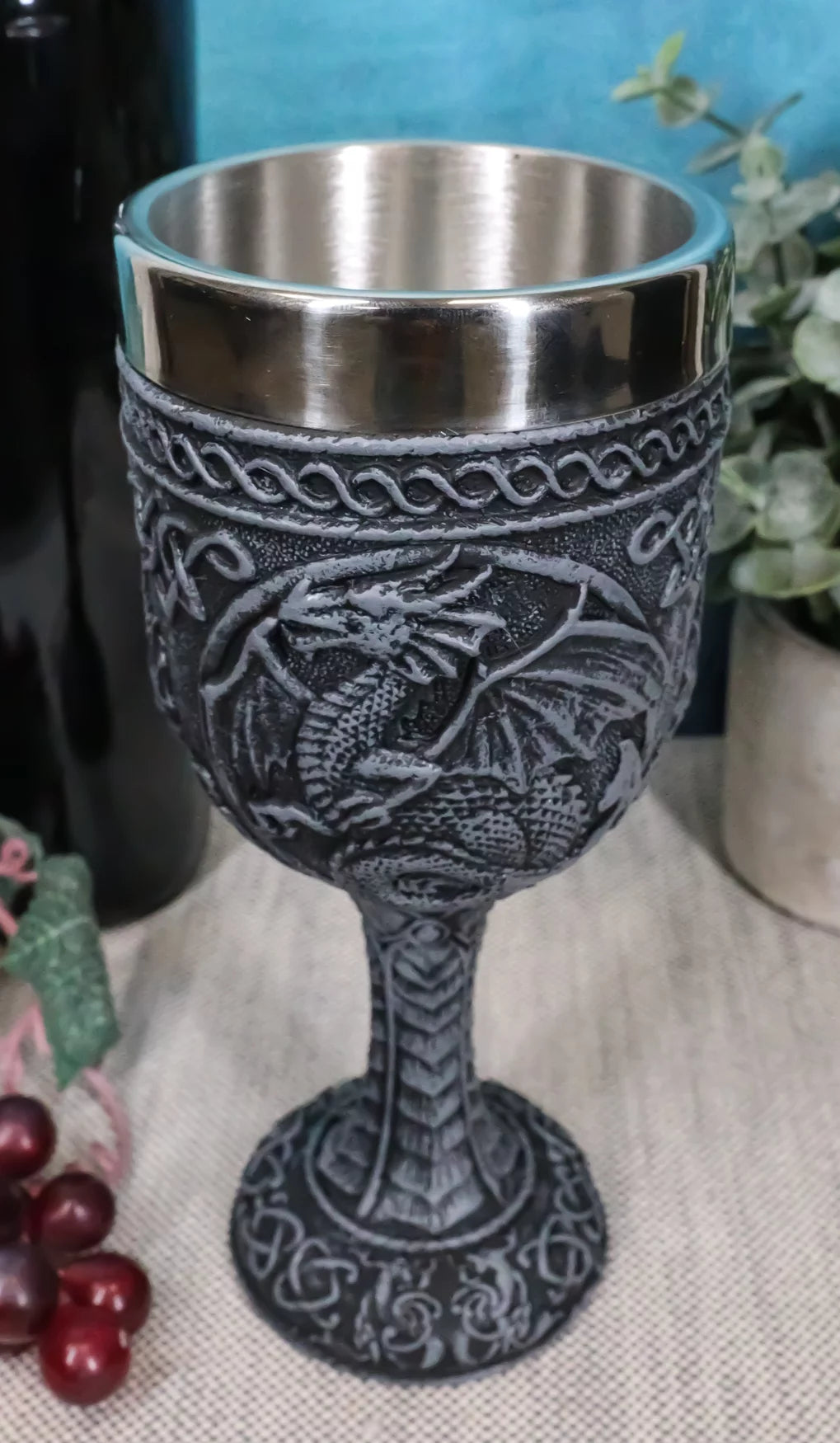 Celestial Moon Dragon Wine Goblet Chalice Cup 6oz W959511