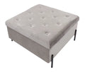 Grey Velvet Storage Ottoman with Metal Legs Y48490