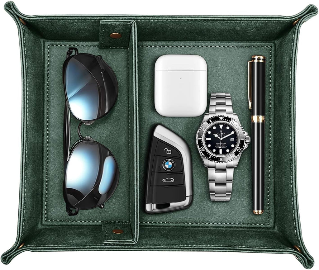 Black Valet Tray with Removable 2 Compartments I54277