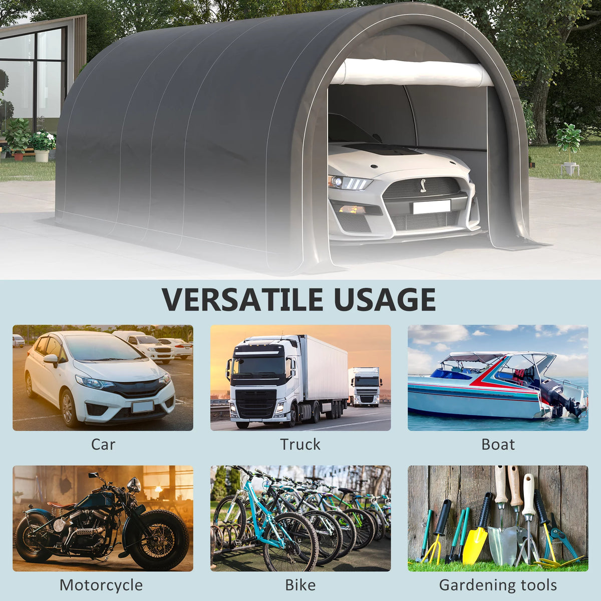 10' x 16' Anti-UV PE Carport Storage Tent C980