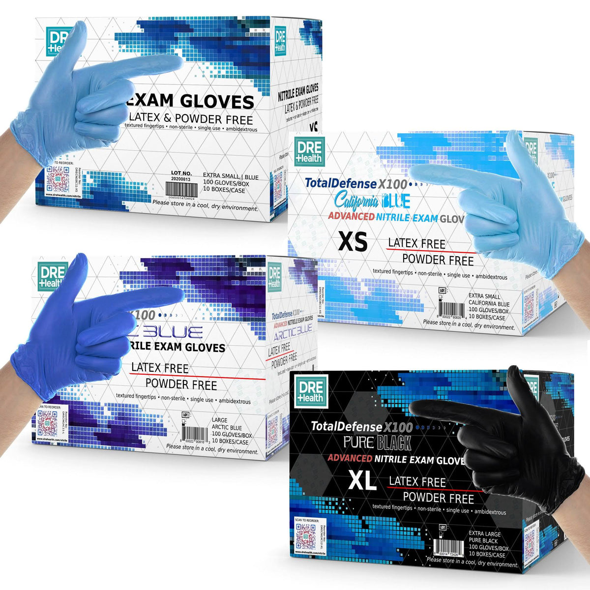 California Blue Nitrile Exam Gloves H818