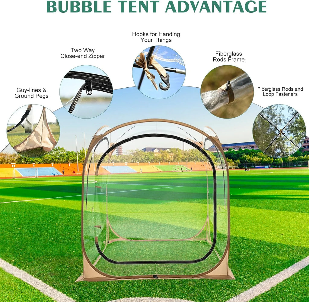 Pop-Up Tent with Removable Top Cover and Mesh Windows X404278