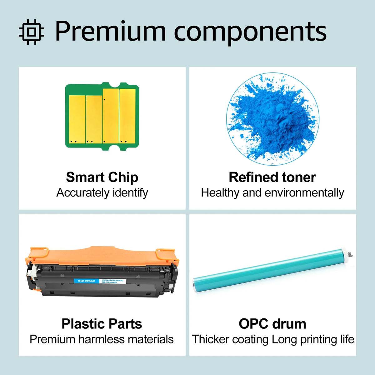 Cyan Compatible Toner Cartridge Replacement 1 Pack J55840