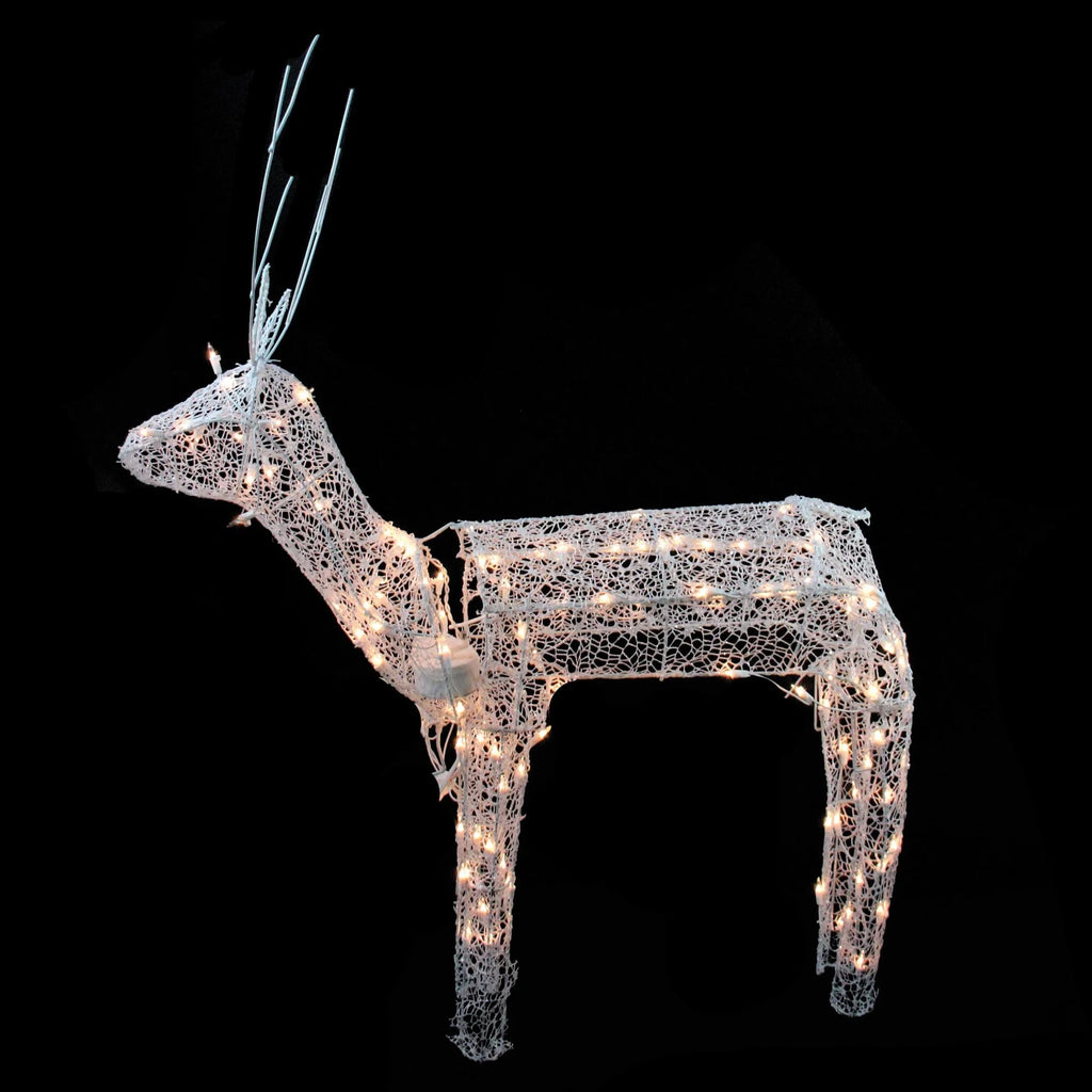 48x22 Glitter Animated Standing Reindeer Lighted Christmas Yard Decoration D13124