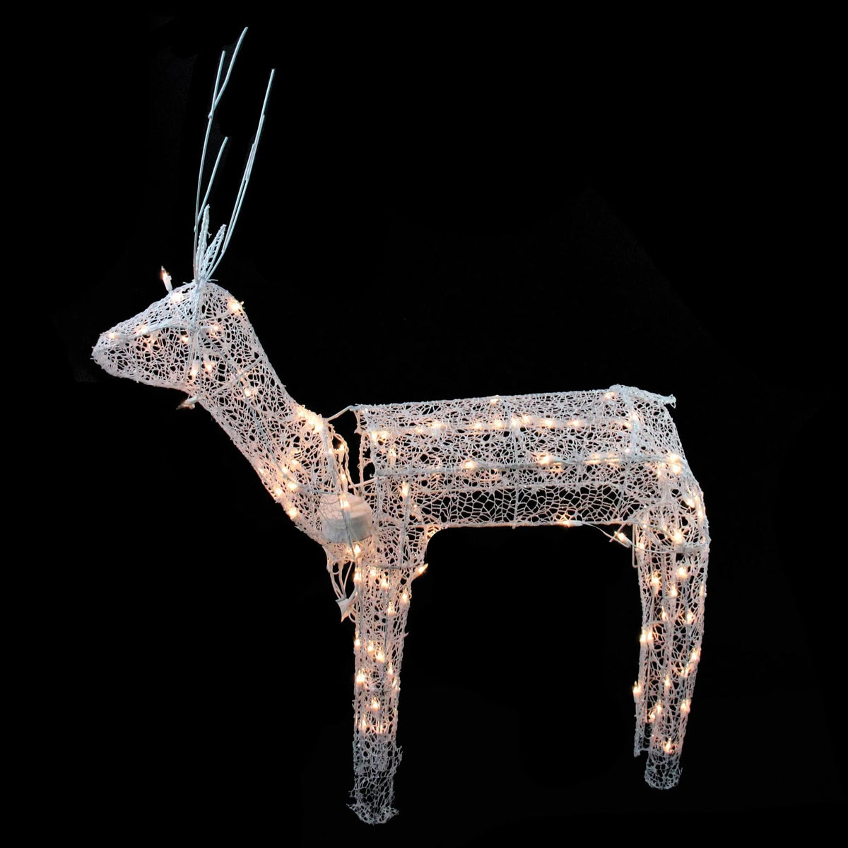 48x22 Glitter Animated Standing Reindeer Lighted Christmas Yard Decoration D13124