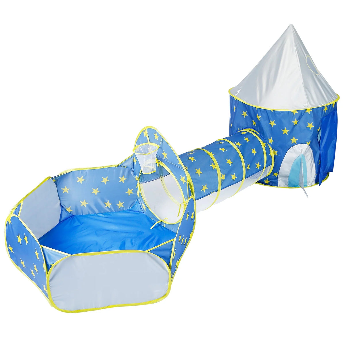 3 in 1 Foldable Kids Play Tent with Storage Bag, Blue X555
